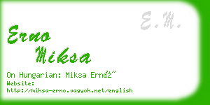 erno miksa business card